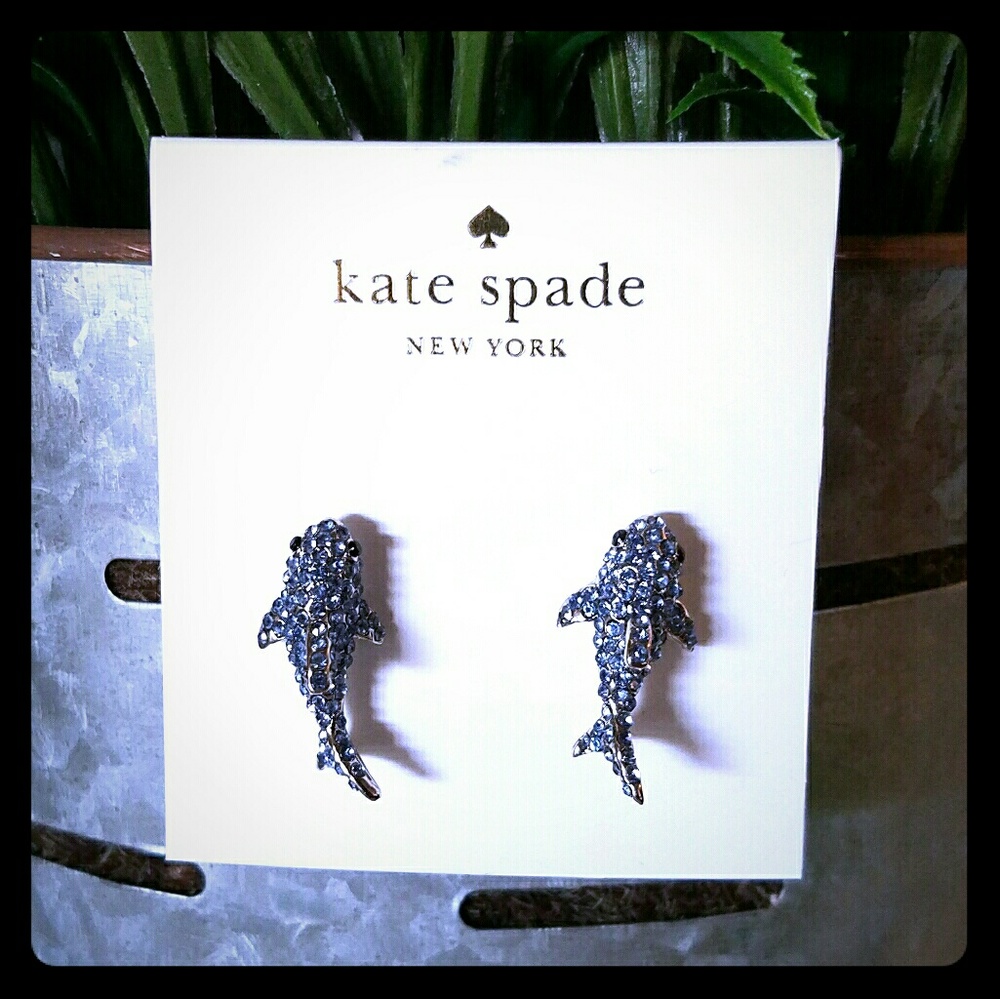 Kate spade pave shark stud earrings